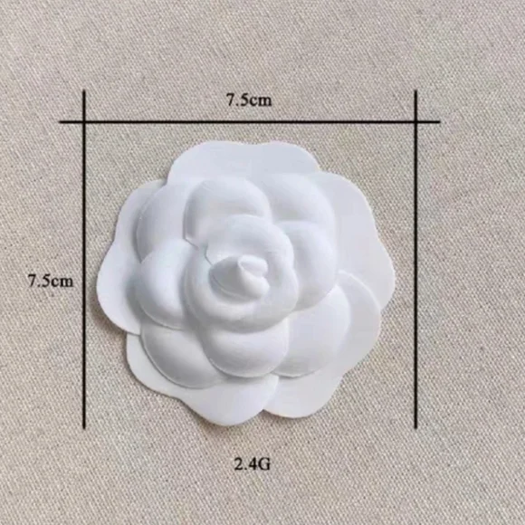 CHANEL White Camellia Flower 7.5cm Gift Wrap Packaging Accessory Authentic - Picture 5 of 5